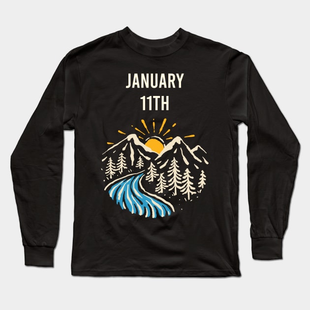 Landscape January 11th 11 Long Sleeve T-Shirt by blakelan128